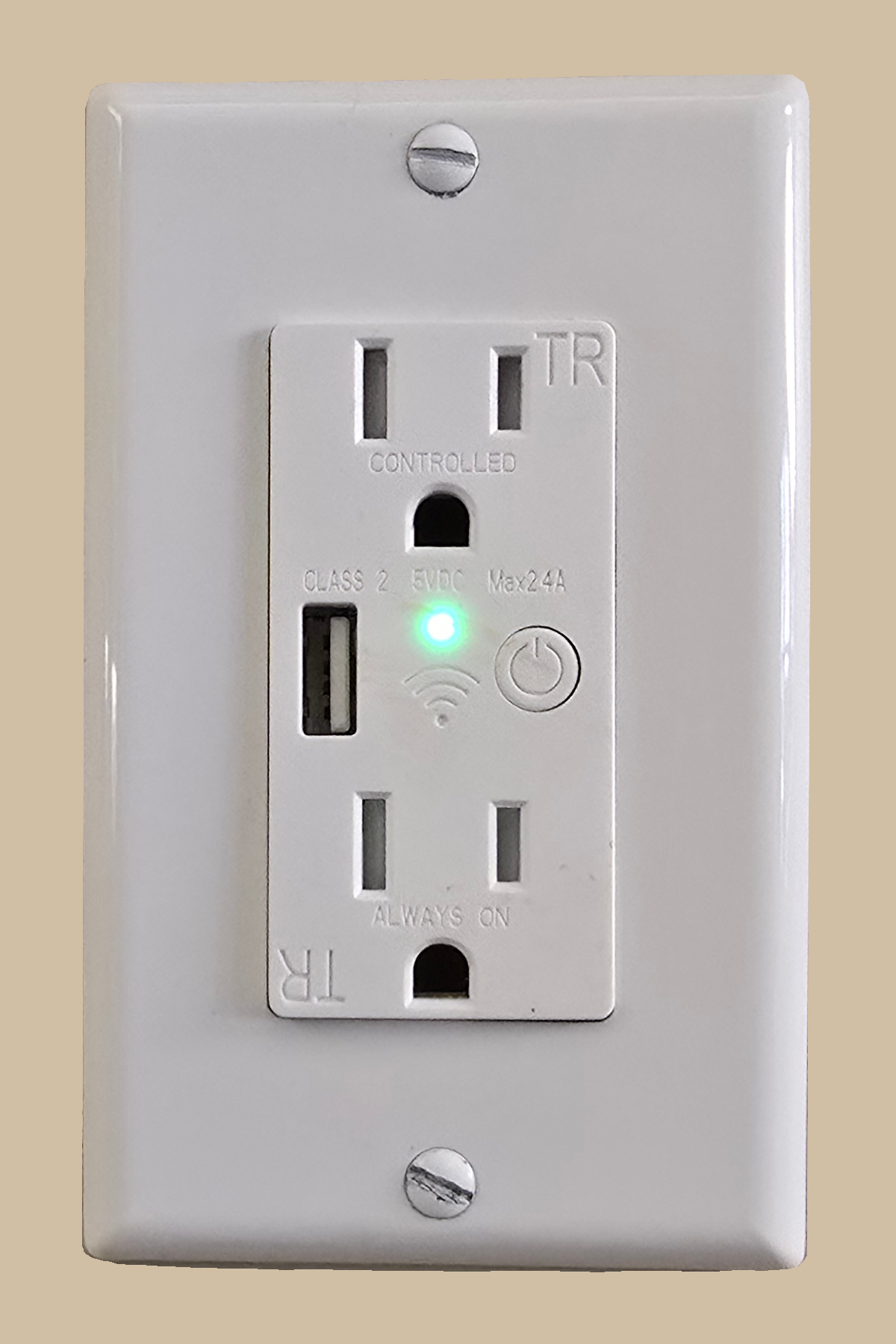 YoLink smart wall outlet front view